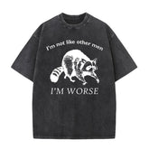 Alt T-shirt with black funny pigeon graphic