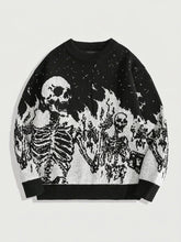 Goth Skeleton Inferno Jacquard Knit Sweater