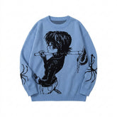 Nu Goth Manga Soul Jacquard Knit Sweater
