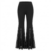 Mall Goth Lace Cross Flare Pants