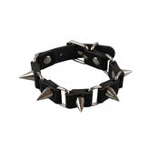 Goth Silver Spike Rivet Bracelet
