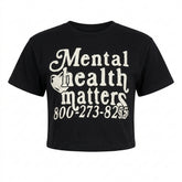 Mall Goth Mental Health Matters Cropped Graphic T-Shirt