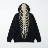 Goth Spine Knit Oversized Hoodie Jacket