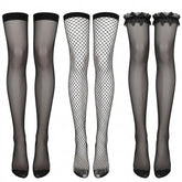 Goth Bow-Tied Thigh High Stockings