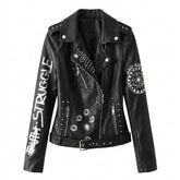 Goth Struggle Graffiti Moto Coat — Eyes Never Lie