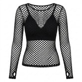 Cyber Goth Void Lattice Long Sleeve T-Shirt