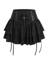 Goth Sacred Ruin Layered Mini Skirt