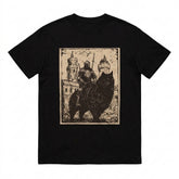 Goth Knight & Black Cat Medieval Graphic T-Shirt