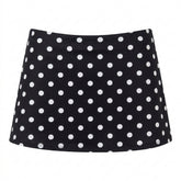 Goth Noir Polka Dot Low-Rise Mini Skirt