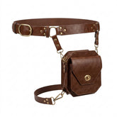 Goth Cognac Leather Hip & Thigh Utility Bag