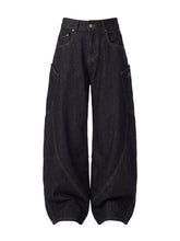 Nu Goth Architect Barrel-Leg Denim Pants