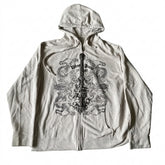 Mall Goth Twin Dragon Guitar Zip-Up Jacket