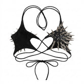Cyber Goth Spiked Armour Halter Top