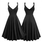 Goth Mourning Hour A-Line Midi Dress
