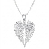 Victorian Goth Fallen Angel Wing Heart Necklace