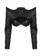 Cyber Goth Sculptural Cutout Moto Jacket