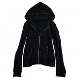 Goth Studded Zip-Up Tshirt of the Damned