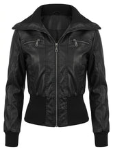 Goth Moto Zip Coat in Structured Faux Leather