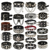Mall Goth Armour Stack Bracelet — Spikes, Skulls & Chains