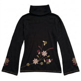 Nu Goth Midnight Blossom Turtleneck Sweater