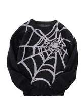 Goth Cobweb Jacquard Knit Sweater