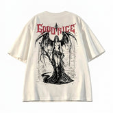 Goth Fallen Angel Oversized Graphic T-Shirt