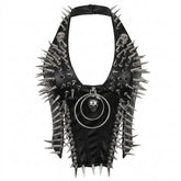 Cyber Goth Skull Sovereign Spike Harness Top