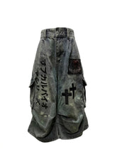 Nu Goth Runic Cross Chain Denim Pants