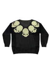 Goth Skull Cluster Fuzzy Knit Sweater
