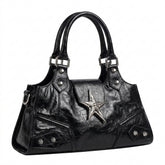 Goth Silver Star Moto Structured Bag