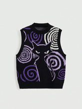Goth Hypnotic Black Cat Knit Vest