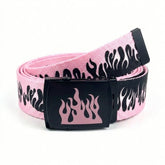 Pastel Goth Bubblegum Flame Canvas Belt