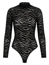 Goth Zebra Shadow Mesh Long Sleeve Suit