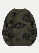 Nu Goth All-Seeing Eyes Jacquard Knit Sweater