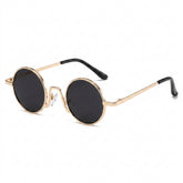 Victorian Goth Eclipse Round Metal Sunglasses