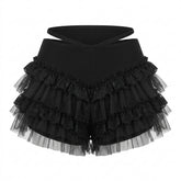 Goth Midnight Ruffle Cake Pants