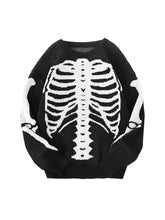 Goth Skeleton Rib Cage Knit Sweater