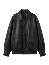 Nu Goth Shadows Edge Oversized Faux Leather Coat