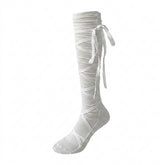 Nu Goth Bandage Ribbon Wrap Sock