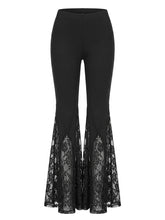 Goth Lace Inset Cross Flare Pants