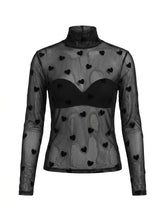 Goth Velvet Heart Mesh Tshirt
