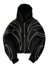 Mall Goth Flame Line Zip-Up Hoodie