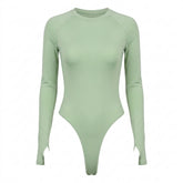 Nu Goth Acid Green Second-Skin Long Sleeve Top