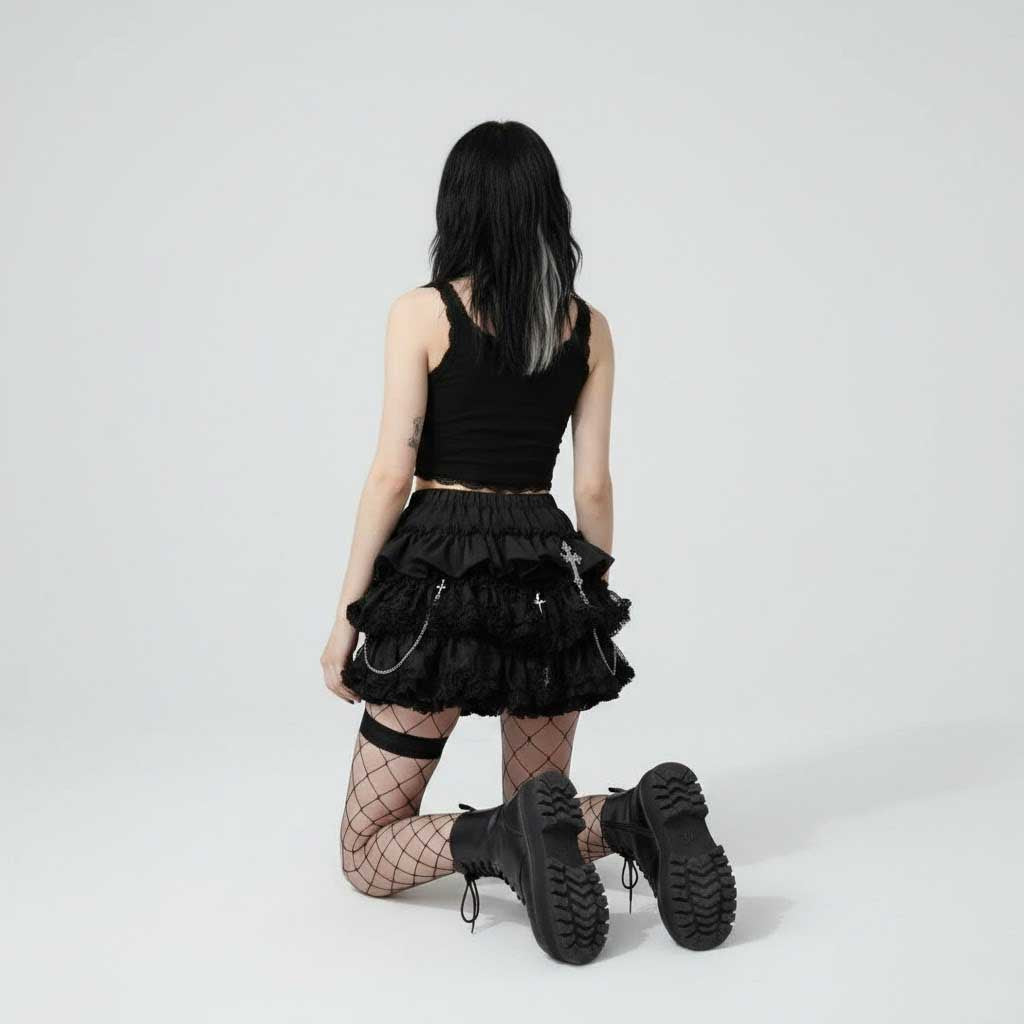 Gothic Skirt with red cross detail