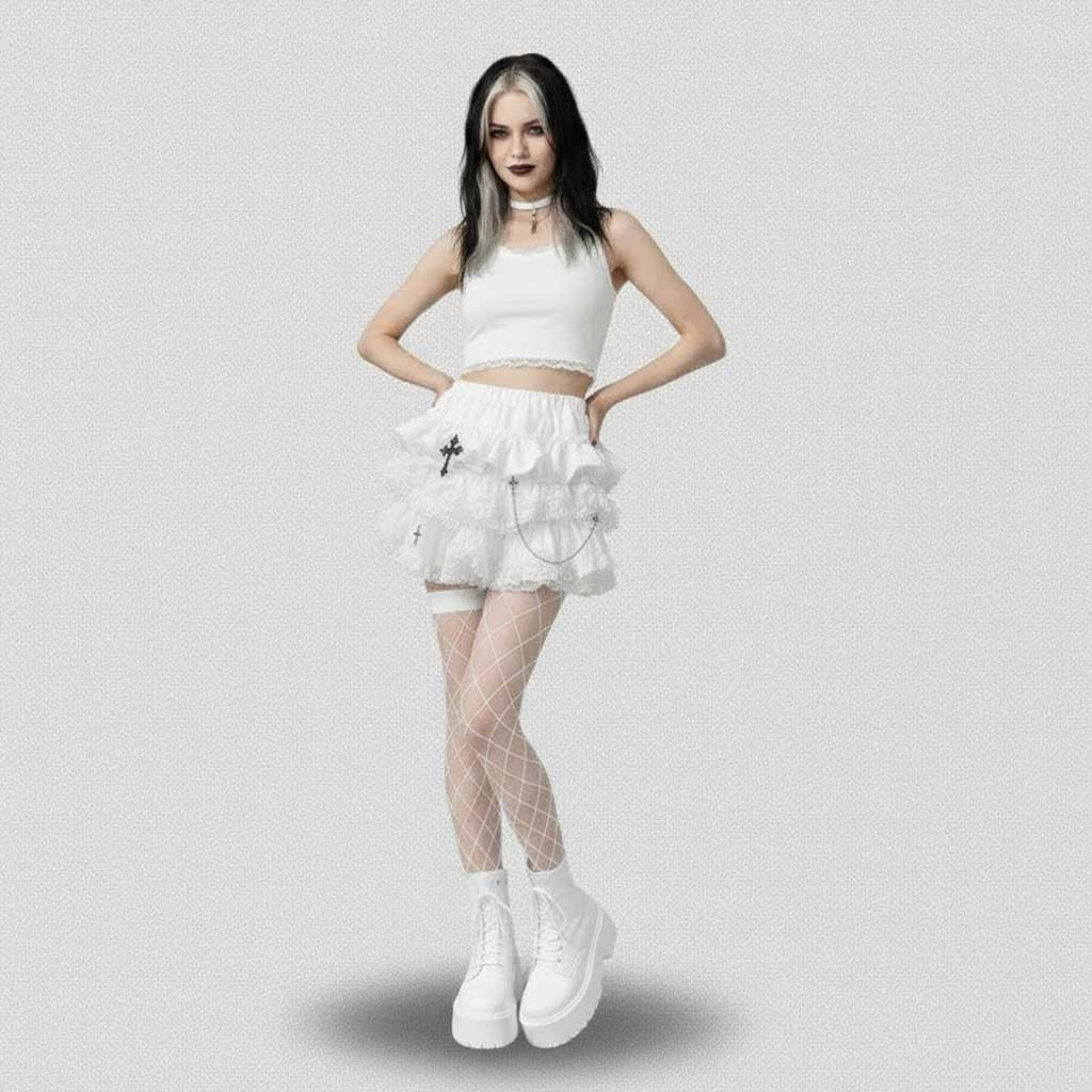 Gothic Skirt with black cross detail