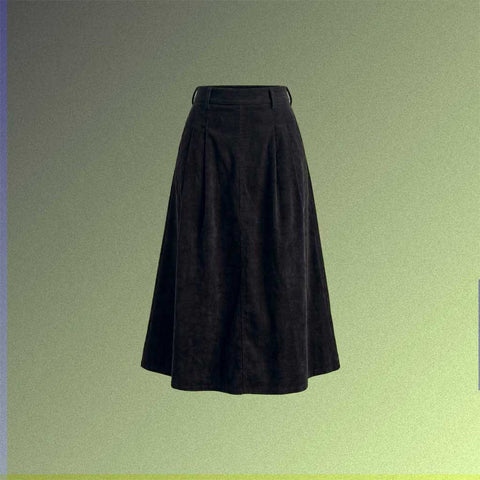 Cottagegore Midi Skirt with black corduroy