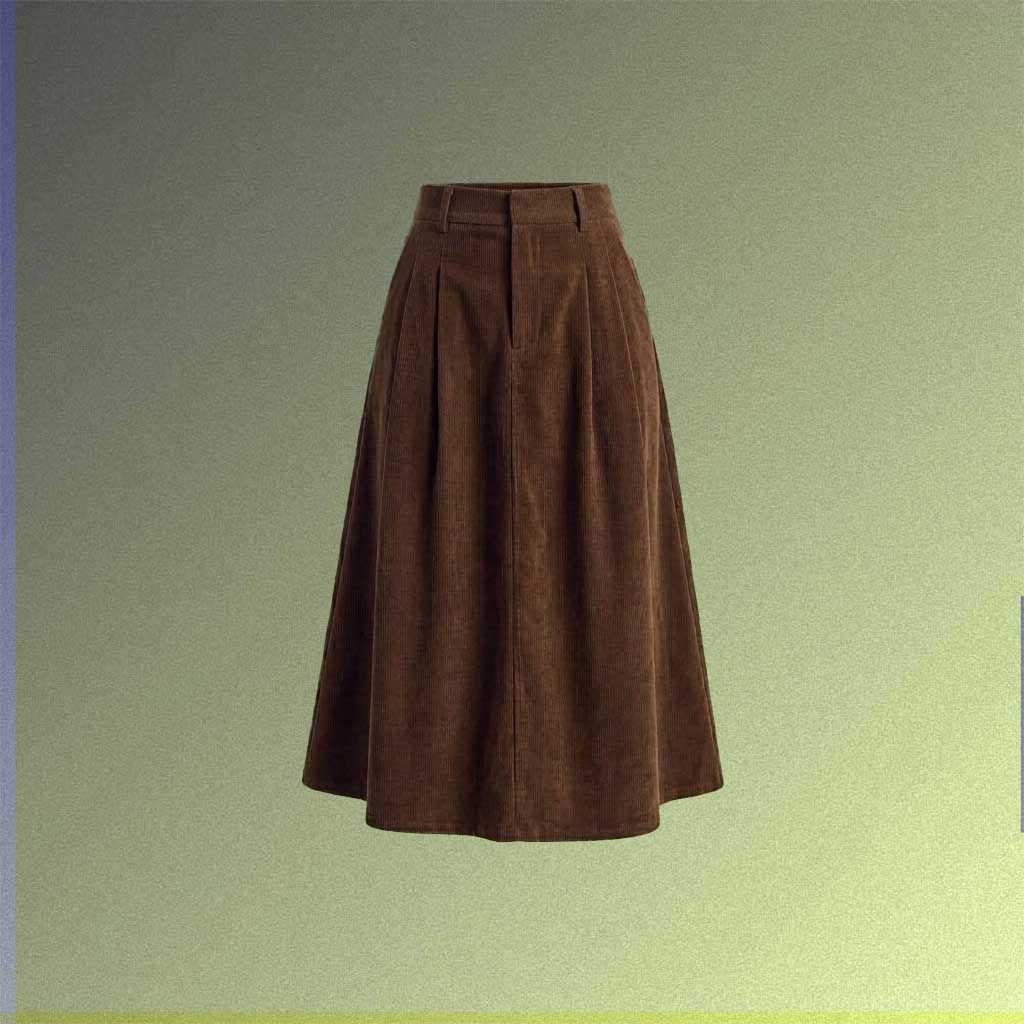 Cottagegore Midi Skirt with black corduroy