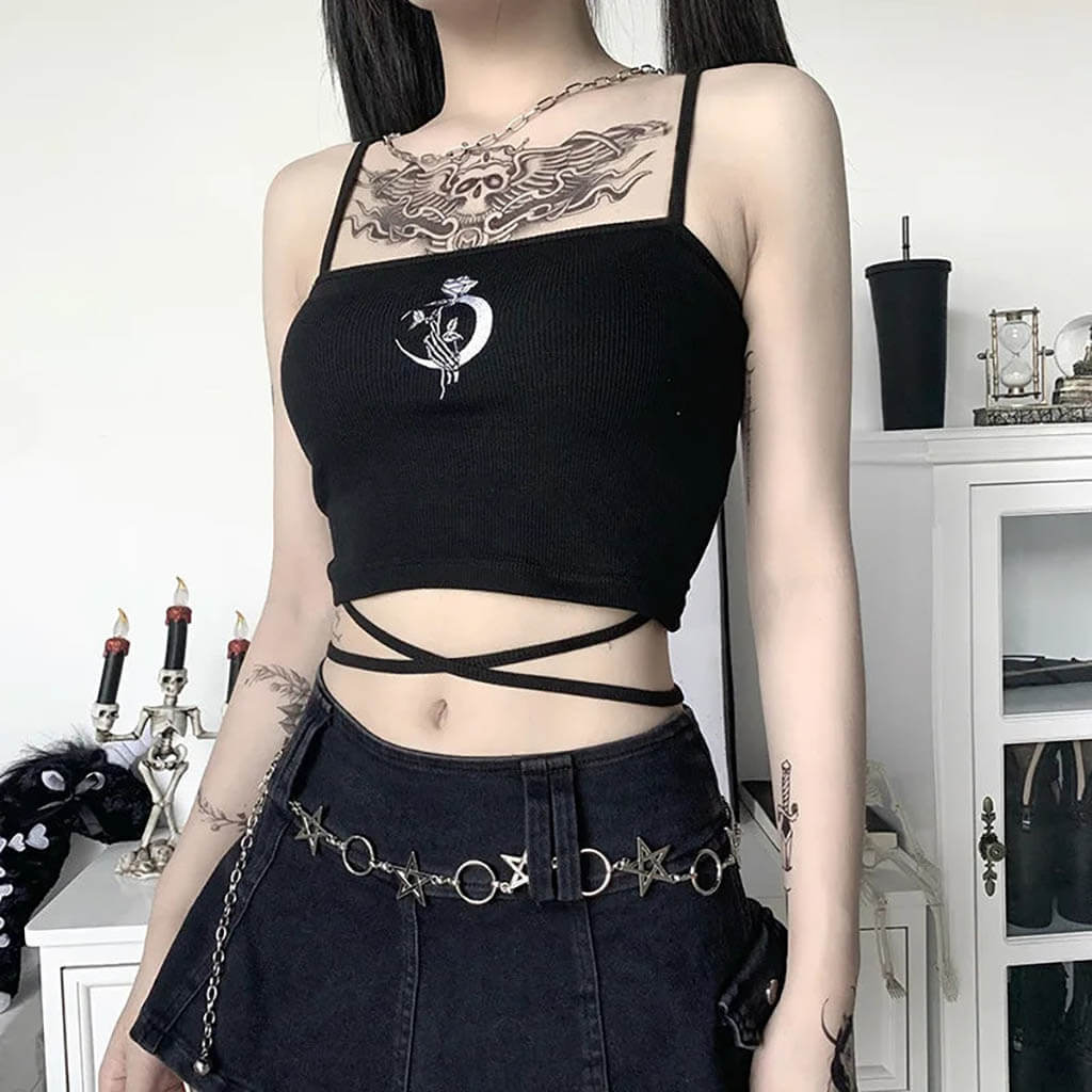 Gothic Cami Top with moon print