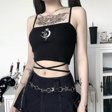Gothic Cami Top with moon print