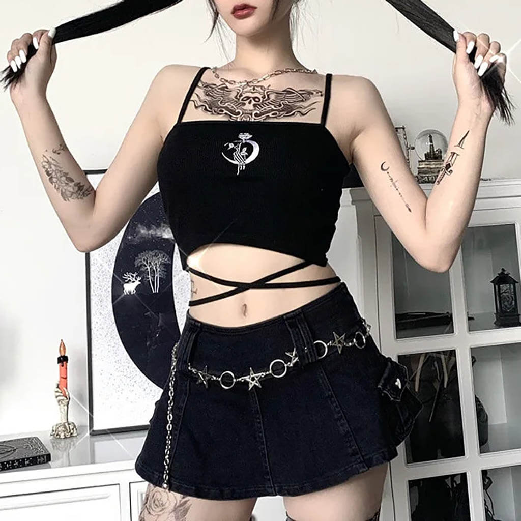 Gothic Cami Top with moon print